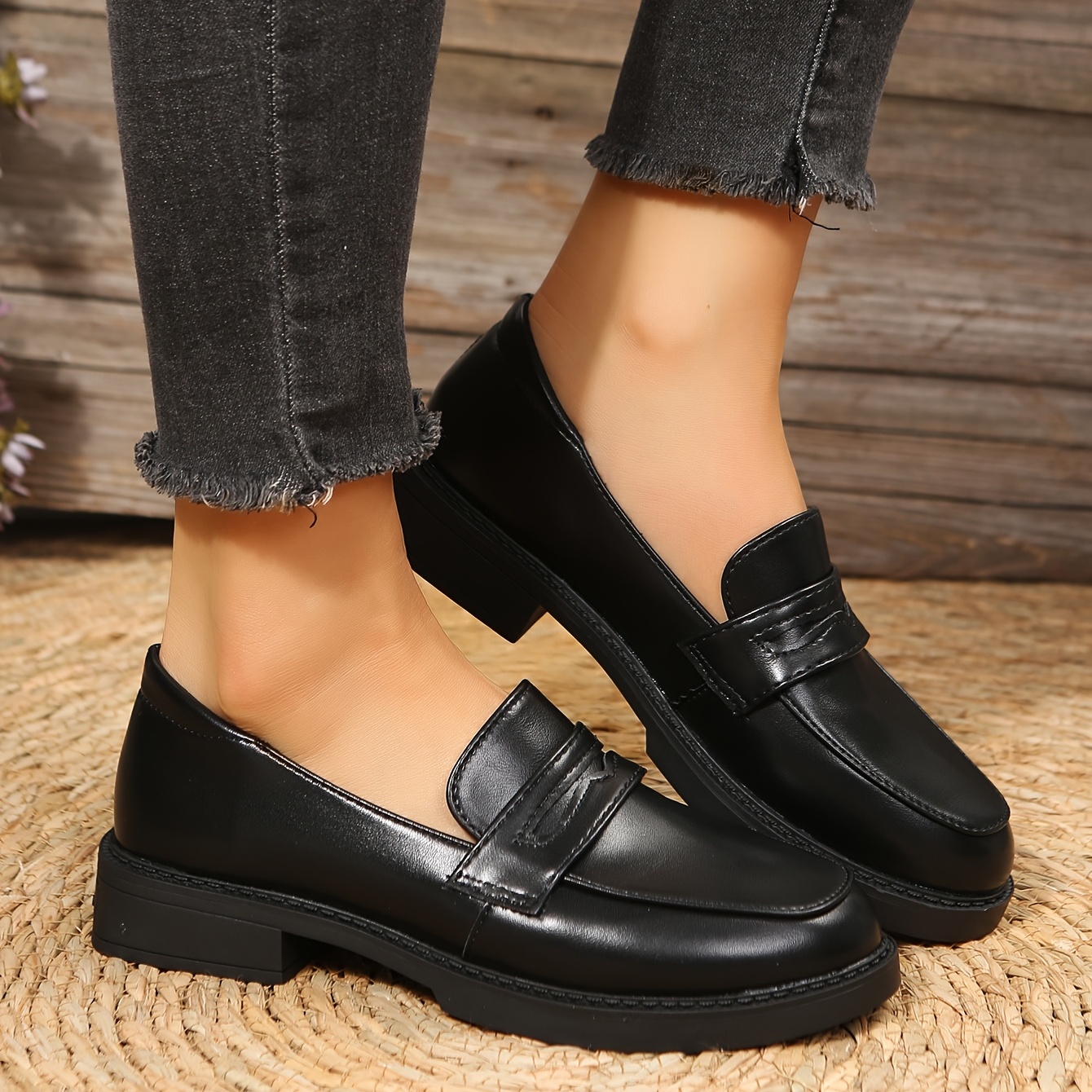 Women's Plain Round Toe Flat Loafers, Lightweight Non-slip Walking Shoes,  Casual Slip On Shoes - Temu