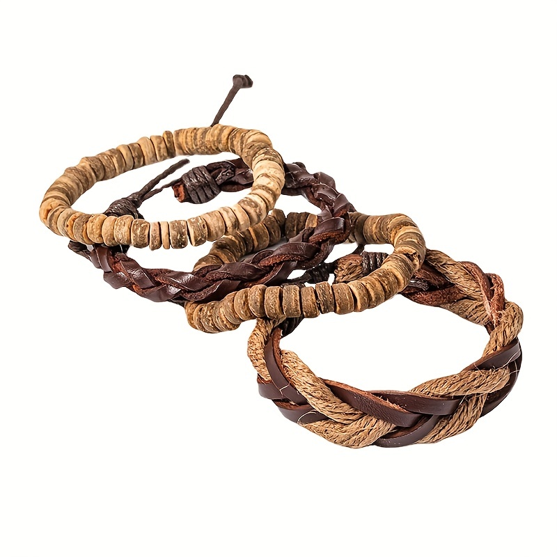 Exotic Retro Men's Layer Faux Leather Bracelet