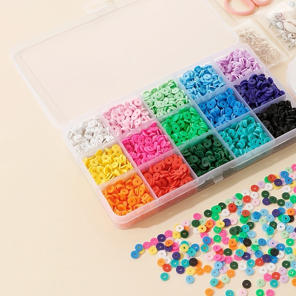 120 Colors Clay Beads For Bracelet Making Kit Flat Round - Temu