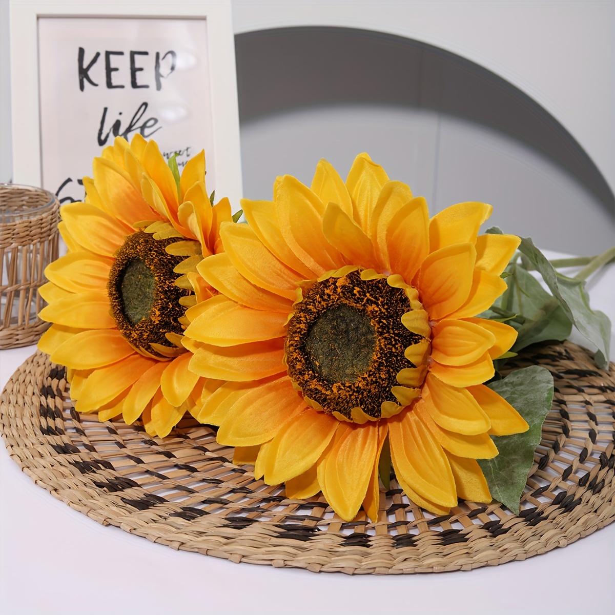 Silk Sunflowers, Silk Flowers, Polyester Sunflowers, Fabric Sunflowers With  Wire Stems, Sunflowers, Artificial Flowers, Wedding Crafts 