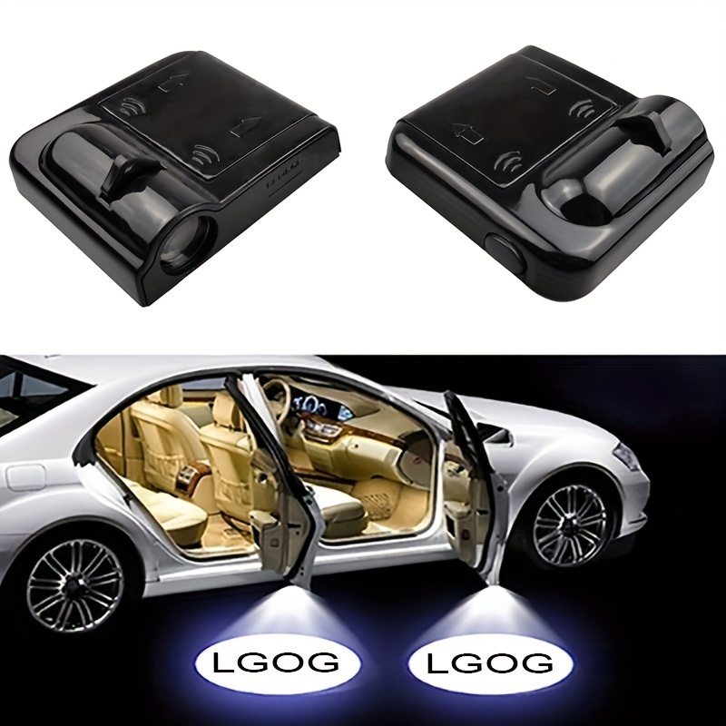 2 luces inalámbricas de bienvenida para puerta de automóvil, sin taladro,  tipo fantasma y luz LED para la mayoría de autos Mercedes Benz