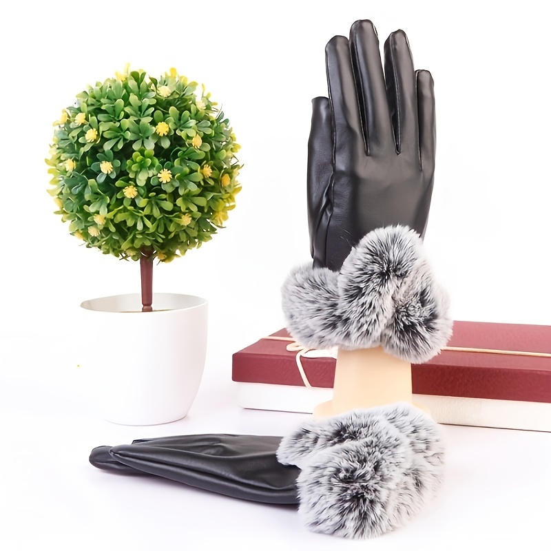 Gants De Travail Hiver,Gants De Travail Hiver En Cuir,Gants Hiver  Imperméables,Gants De Travail En Cuir Résistants Au Vent Po[H763]