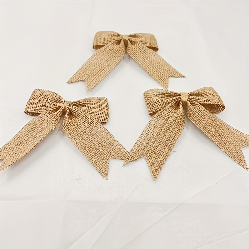Burlap Bows Handmade Decorative Bows Natural Decorative Bows - Temu