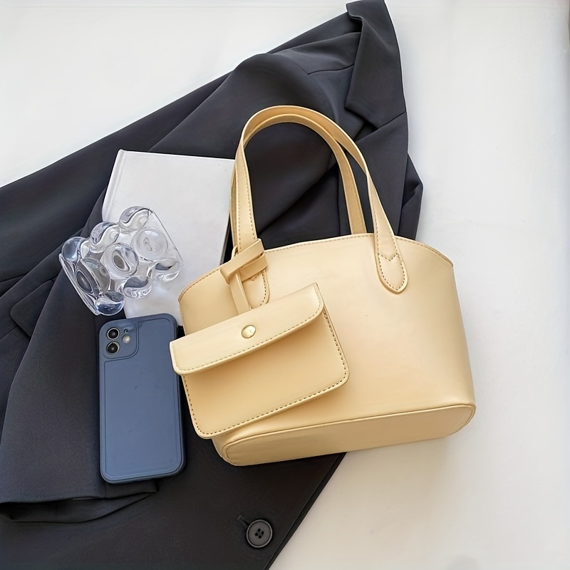 Minimalist Satchel Bag Solid Handbag for Work