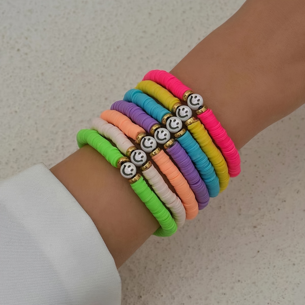5pcs/set Colorful Stackable Letter Bracelets For Women Clay Multi-layer  Layering Bracelet Friendship Beads Jewelry Gift - AliExpress