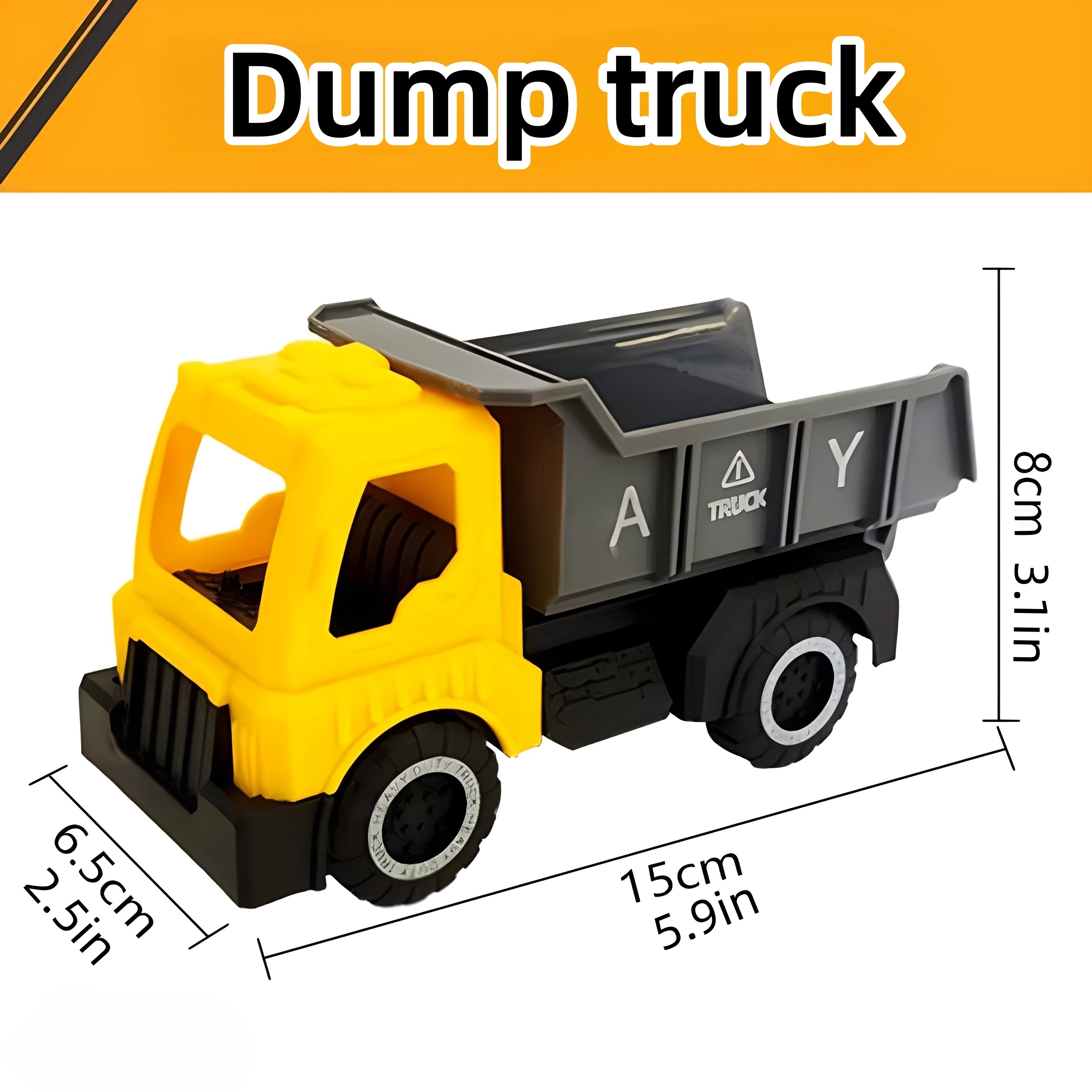 Top Right Toys Construction Trucks Toy Set for Toddler Boys - 3 Piece Small  Toy Car Vehicles with Dump Truck, Excavator Tractor, and Cement Mixer