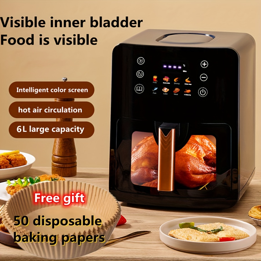 Large Capacity Air Fryer With Color Touch Screen Perfect For - Temu Belgium