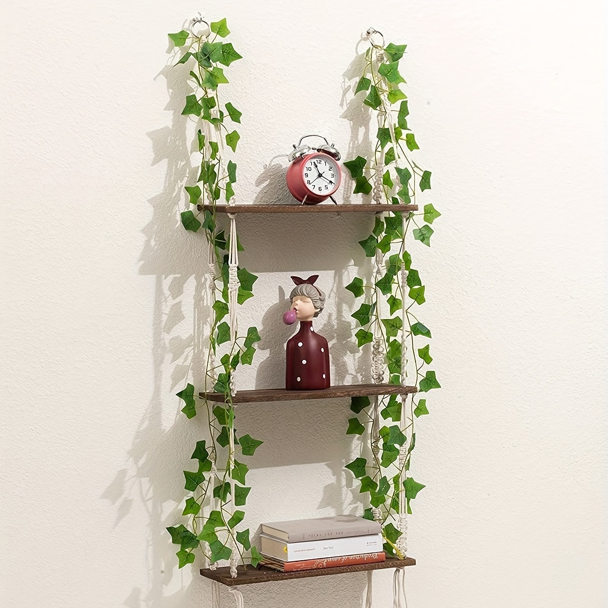 Hanging Shelves 3 Tier Hanging Plant Shelf Boho Farmhouse - Temu