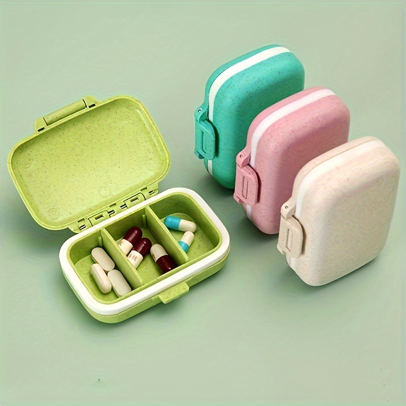 Confezione da 7 colorata piccola custodia per pillole 3 scomparti  rimovibili Scatola per pillole da viaggio per borsa tascabile a prova di  umidità Organizzatore di pillole giornaliere Contenitore di medicinali
