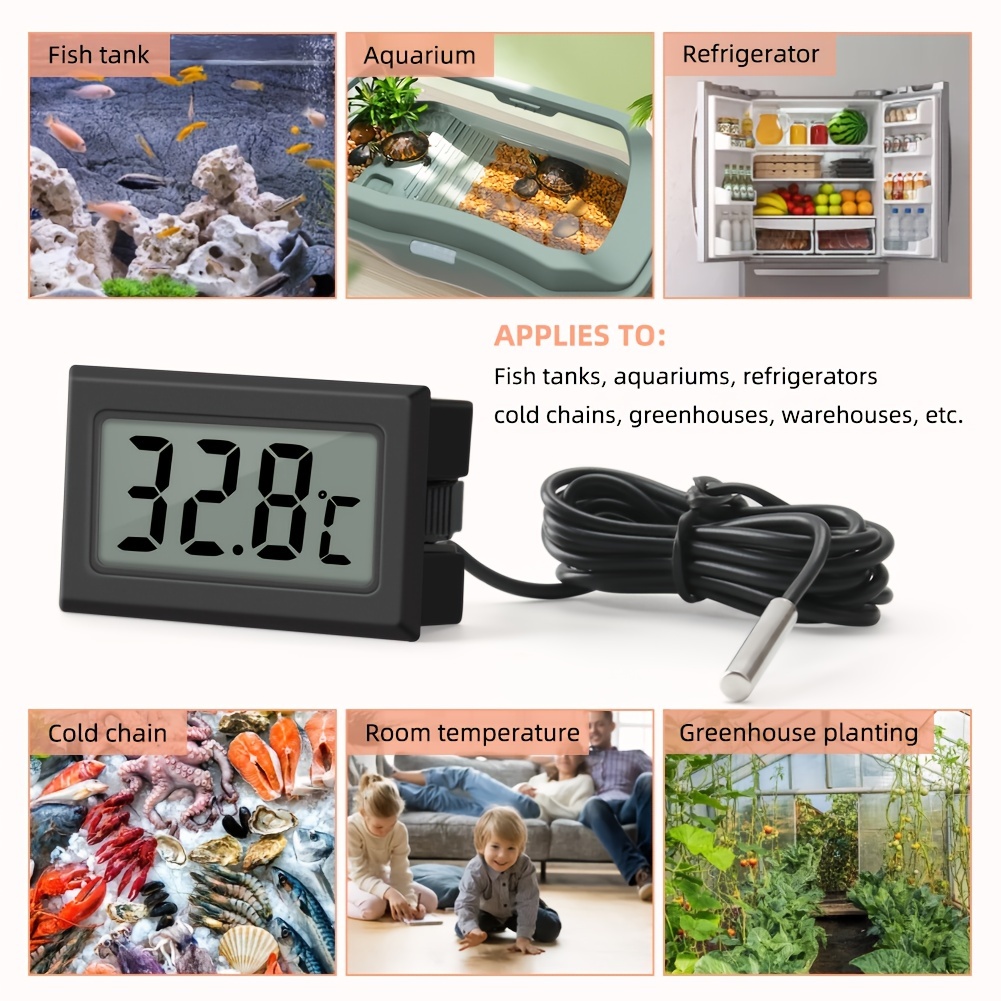 Mini LCD Digital Thermometer Sensor Wired for Room Temperature