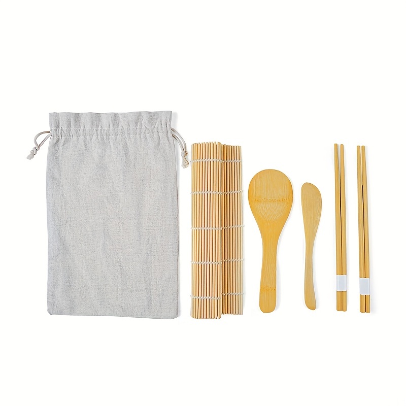 Sushi Making Kit, Bamboo Sushi Mat, 2 Sushi Rolling Mats, Chopsticks, 1 Rice  Spoon, 1 Spreader, Beginner Sushi Kit, Kitchen Tools, Diy Sushi Tools,  Kitchen Supplies - Temu