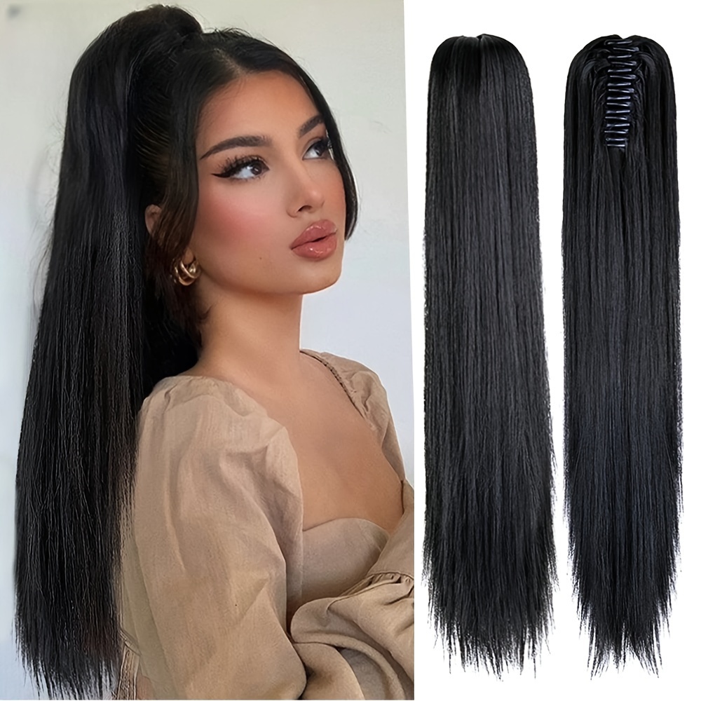 Long Straight Women High Temperature Synthetic Clip In Hair - Temu