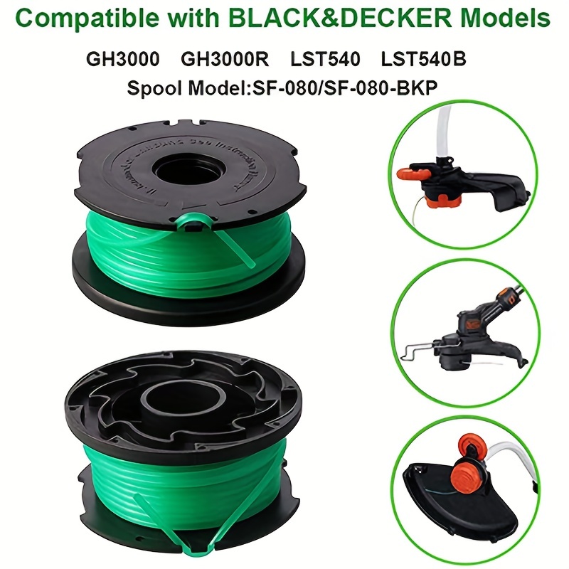 0.080 Replacement String Trimmer Line Spool For Black & Decker Gh3000,  Lst540, Lst540b, & Gh3000r - Temu