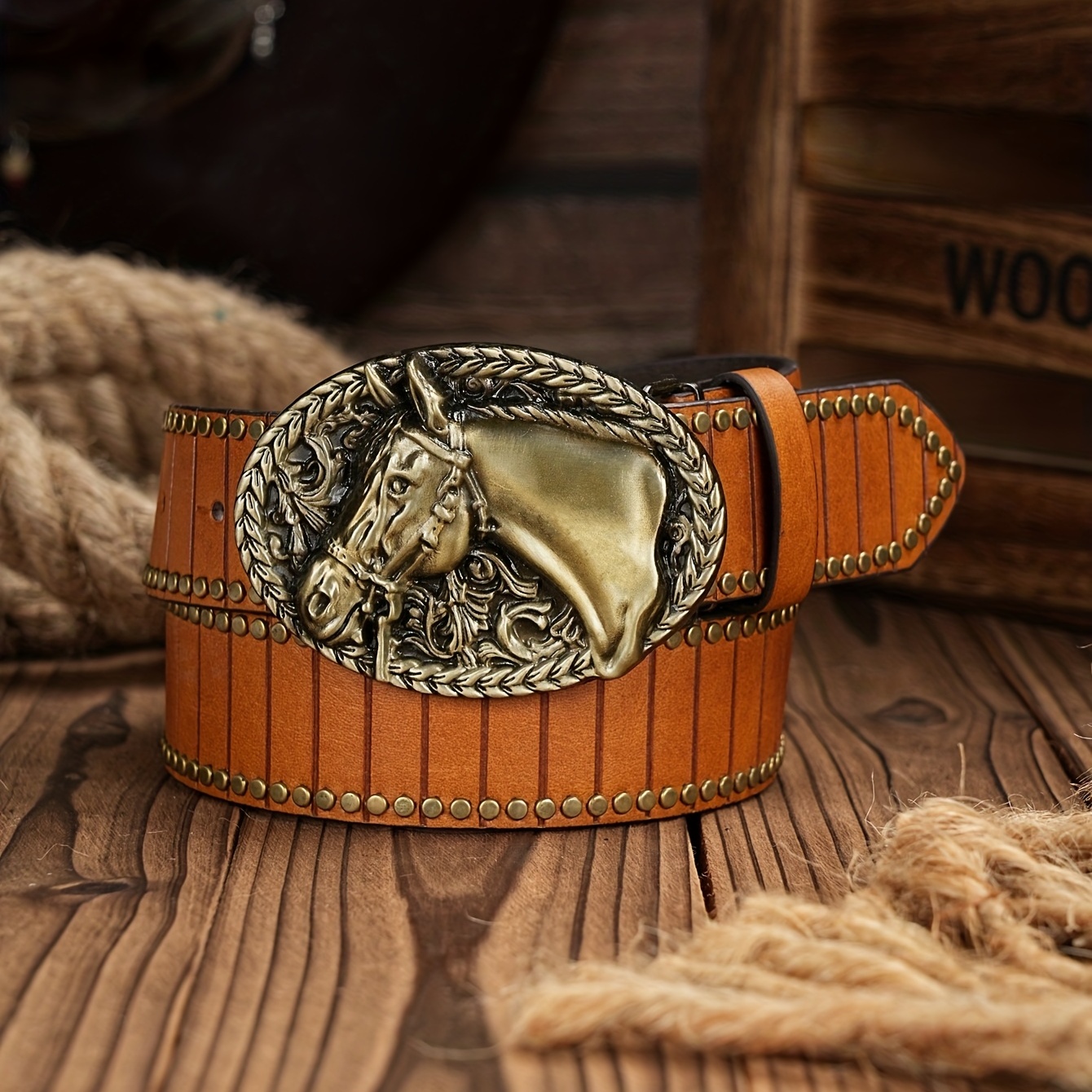 Fashion Men's Western Style Pu Leather Belt Buckle - Temu