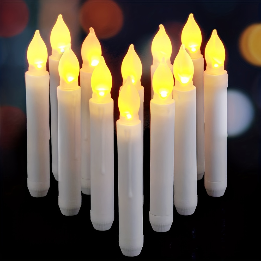 6 Candele LED Coniche, Candele Galleggianti Senza Fiamma, Candele Da  Finestra Alimentate A Batteria, Candelieri Portatili Conici LED, Per  Natale, Matr