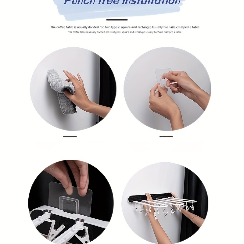 Balcony Drying Rack with 24 Clips Household Folding Rack
