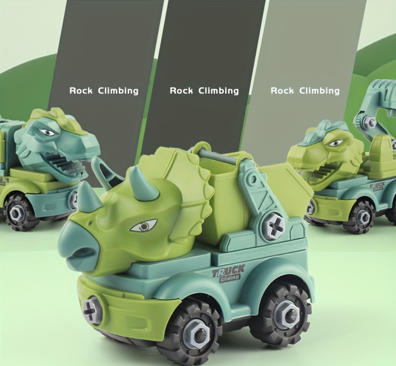 4pcs Dinosaur Assembly Engineering Car Toys Disassembly Tyrannosaurus