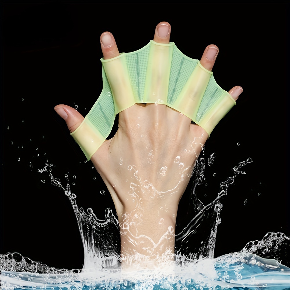 Palmes de natation en Silicone 1 paire de palmes à main palmes à doigts  palmes d'entraînement équipement de natation gants de plongée outil de  natation