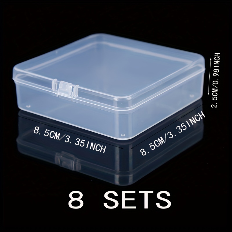 Square Transparent Plastic Storage Box Small Items Storage - Temu