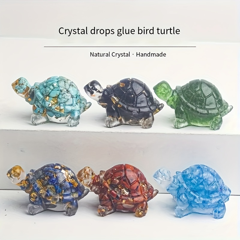 Natural Crystal Stone Crushed Stone Turtle Resin Crystal - Temu