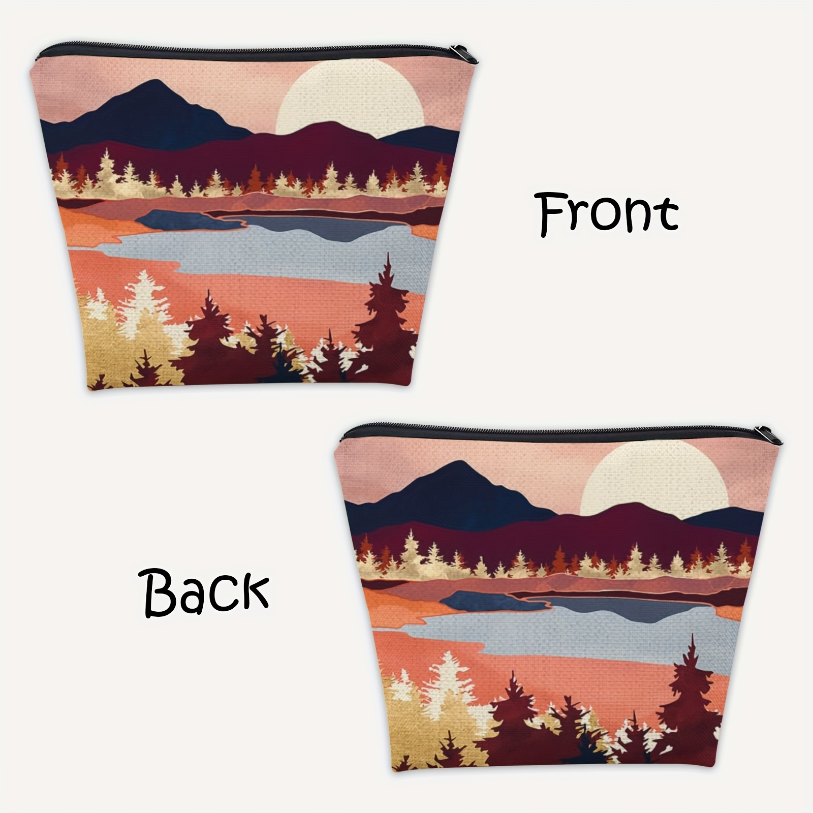 Mountain Sun Print Makeup Bag Cute Toiletry Bag For Purse Cosmetic Bag For  Women Girls Gift Zipper Travel Toiletry Pouch