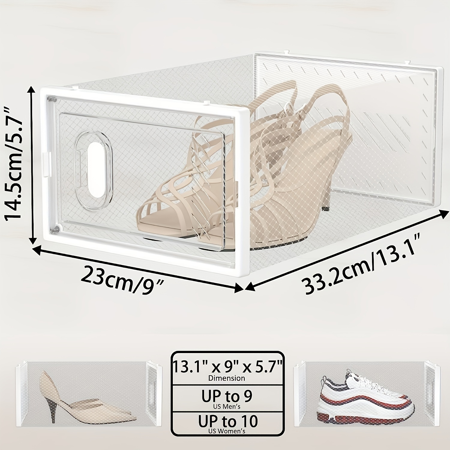 Zerodeko 6 cajas de almacenamiento de zapatos de plástico, organizador de  zapatos apilable transparente, antizapatos, contenedores para zapatos