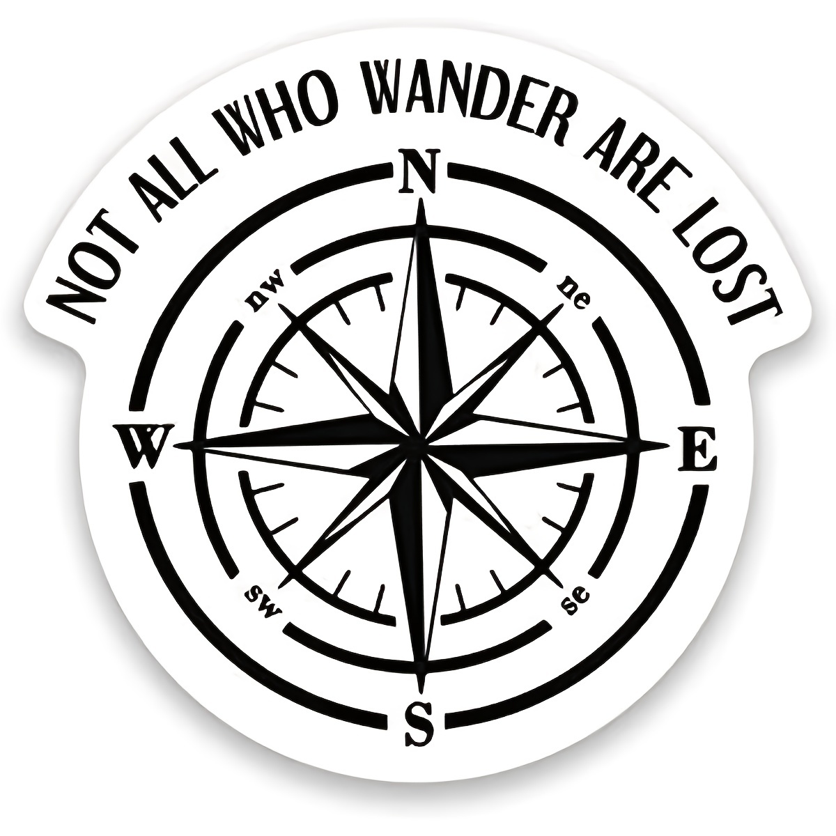 Not All Who Wander Are Lost Compass Vinyl Decal Sticker Car Truck Van Suv  Window Wall Cup Laptop Free Shipping, Free Returns Temu Portugal