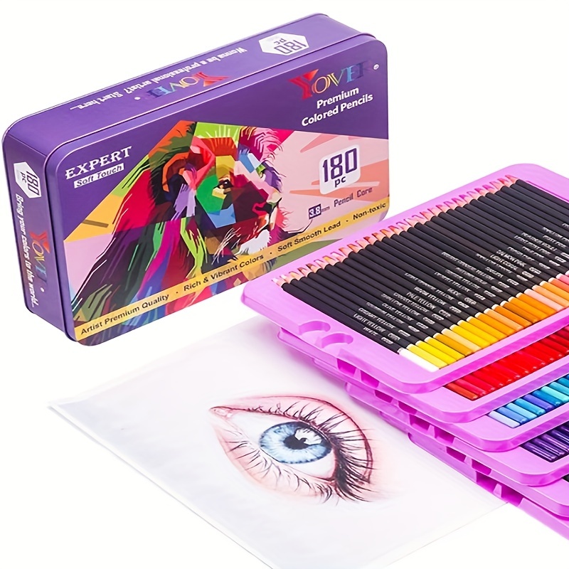 180 Premium Colored Pencils Set For Adult Coloring Books - Soft