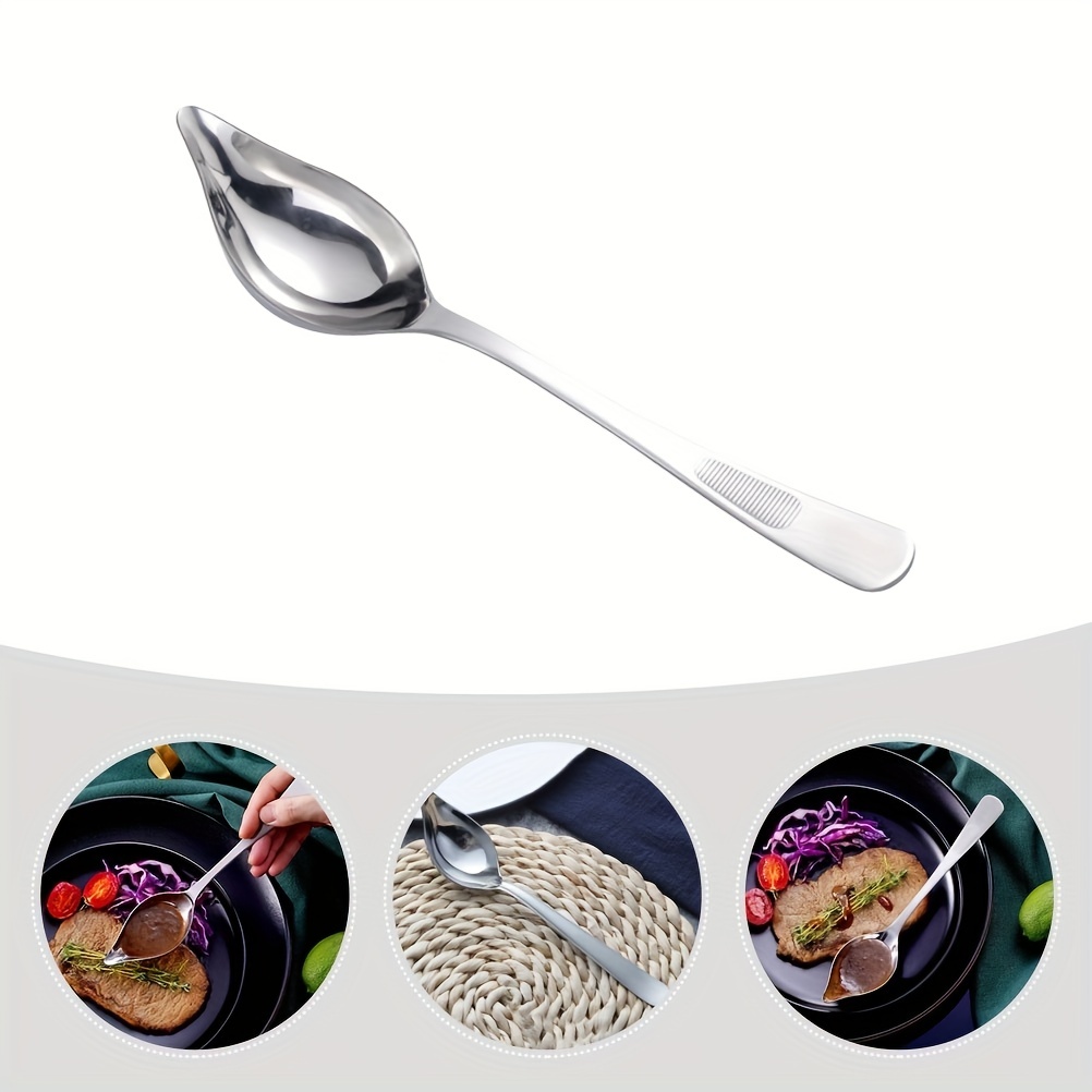 Stainless Steel Sauce Spoon Sauce Ladle With Pouring Spout - Temu