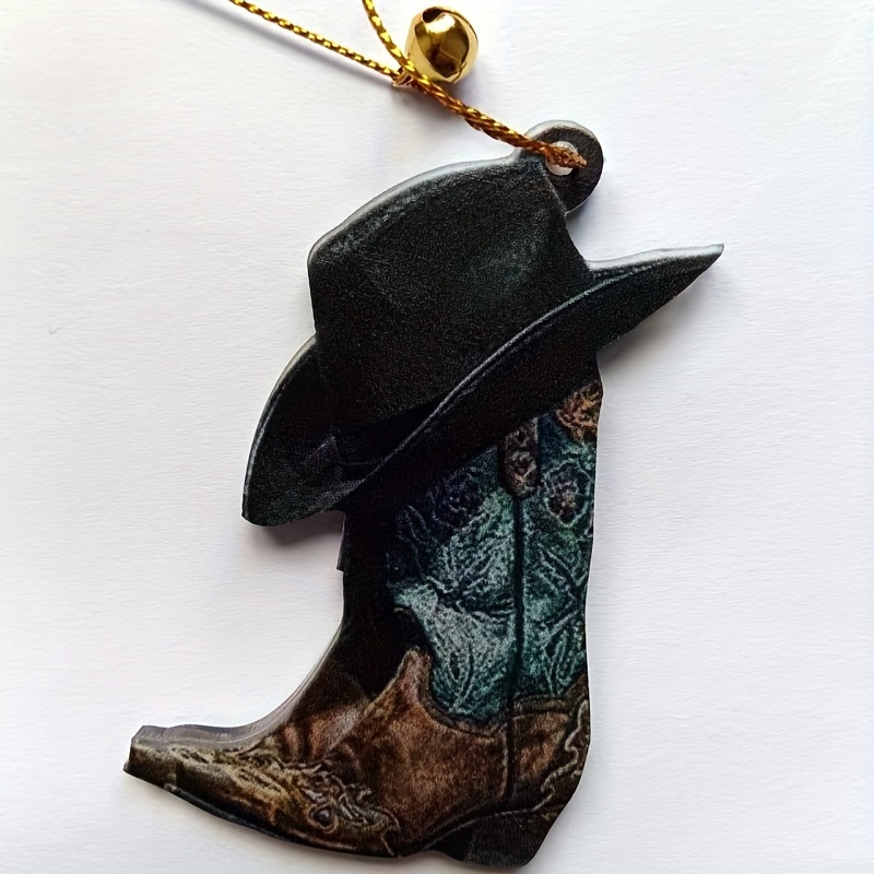 Personalized Cowboys & Cowgirls Boots And Hat Shaped Acrylic Keychain