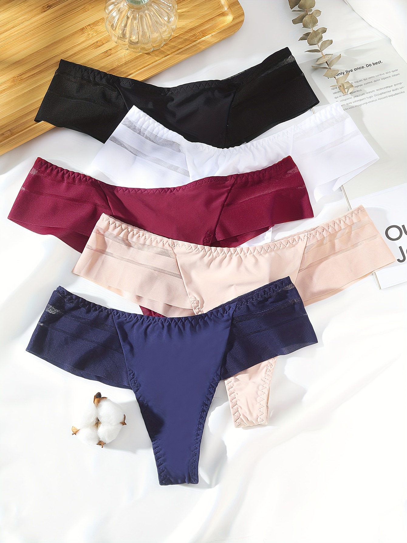 Simple Solid Thongs Soft Comfy Intimates Sports Panties - Temu