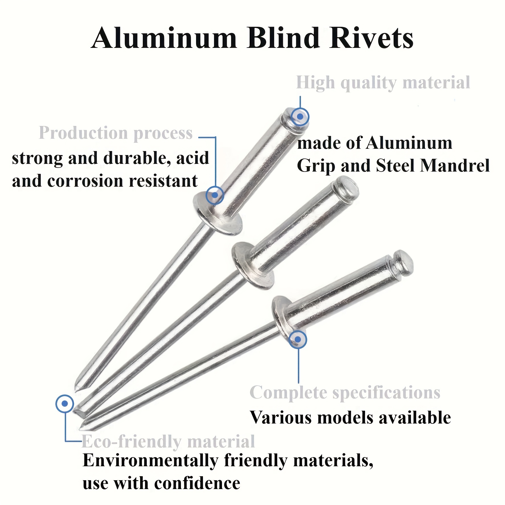 19 Sizes Aluminum Blind Rivets Pop Rivet (silver) Blind - Temu Austria