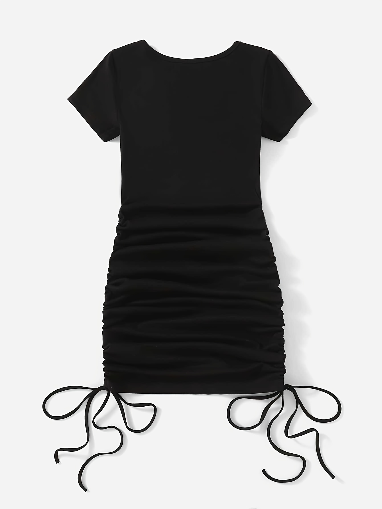 Y2k Kpop Drawstring Spaghetti Dress Casual Sleeveless Ruched