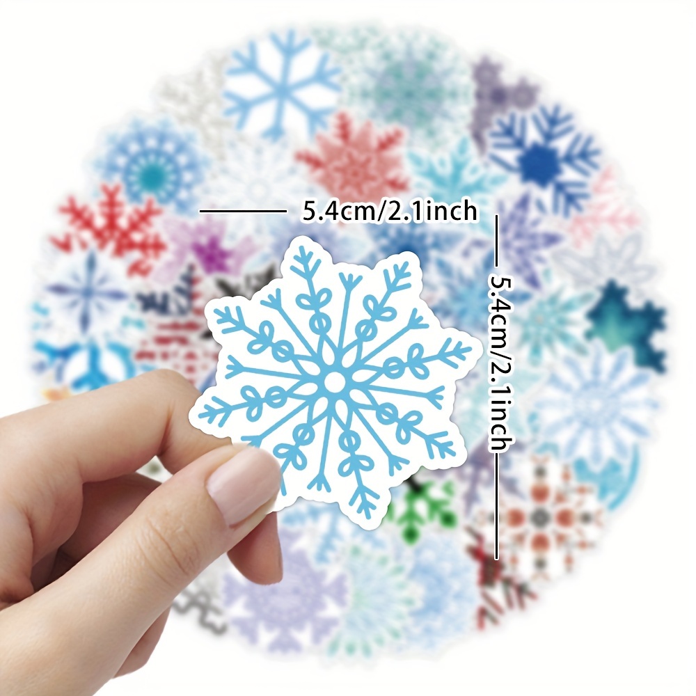 50pcs Snowflake Stickers Decoration Waterproof Vinyl Stickers For Window  Water Bottles Bicycle Laptop Refrigerator Luggage Computer Mobile Phone  Skate