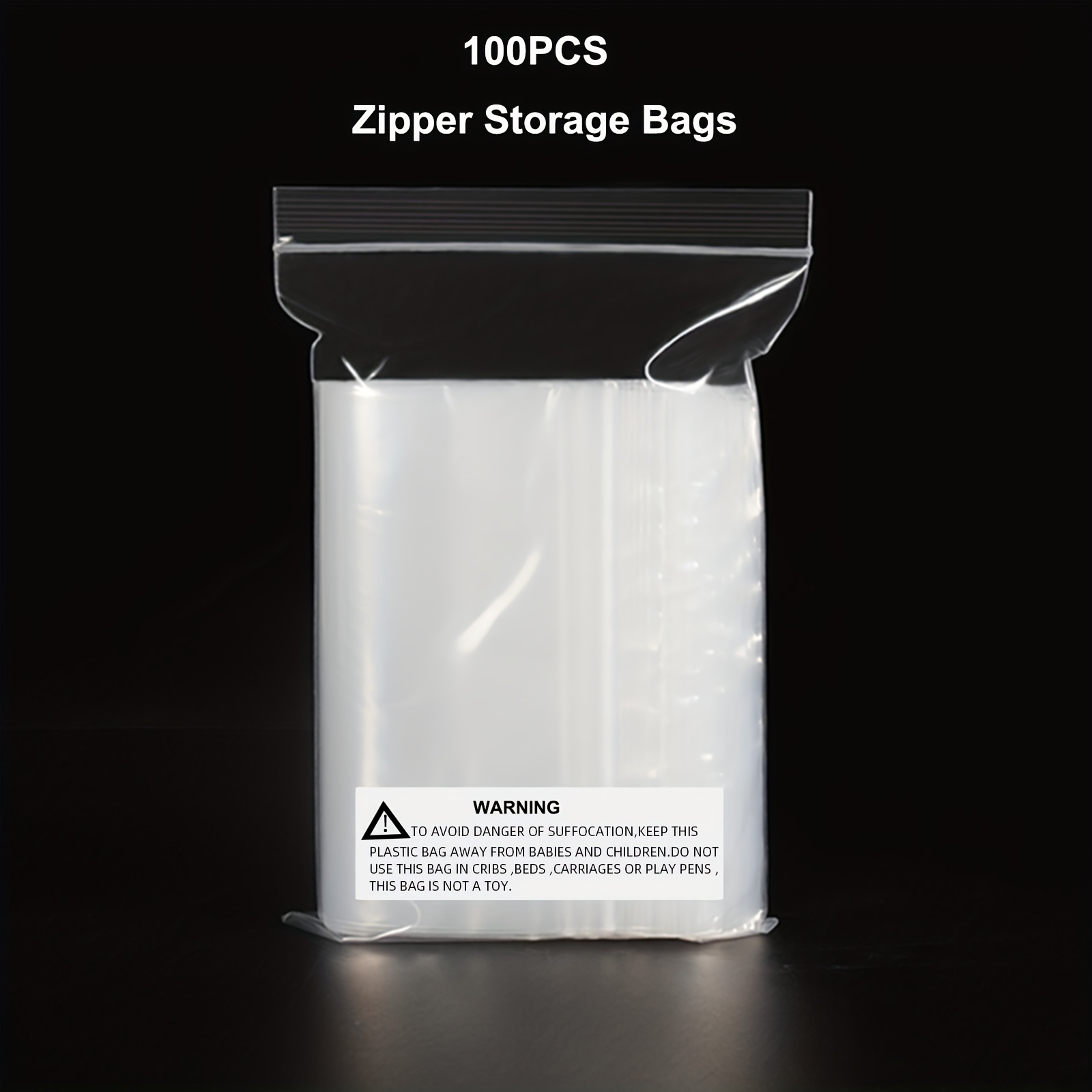 Large Transparent Plastic Resealable Zipper Bags Lock In - Temu