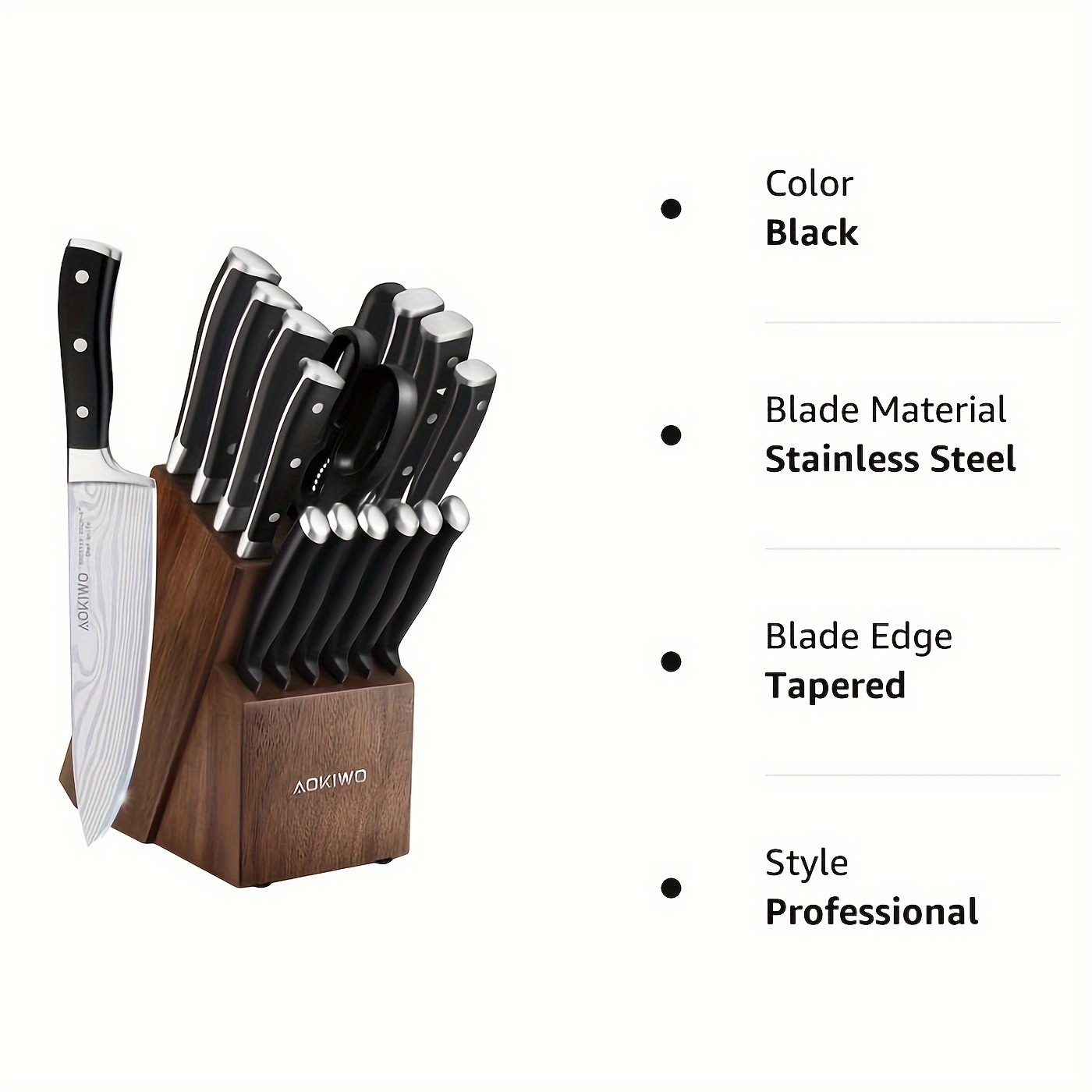 Knife Set, Kitchen Knife Set With Wooden Block, Japanese Stainless Steel  Professional Chef Knife Set, Manual Sharpening Ultra Sharp Full Tang Handle  Design Knife Block Set, Kitchen Gadgets, Cheap Items - Temu
