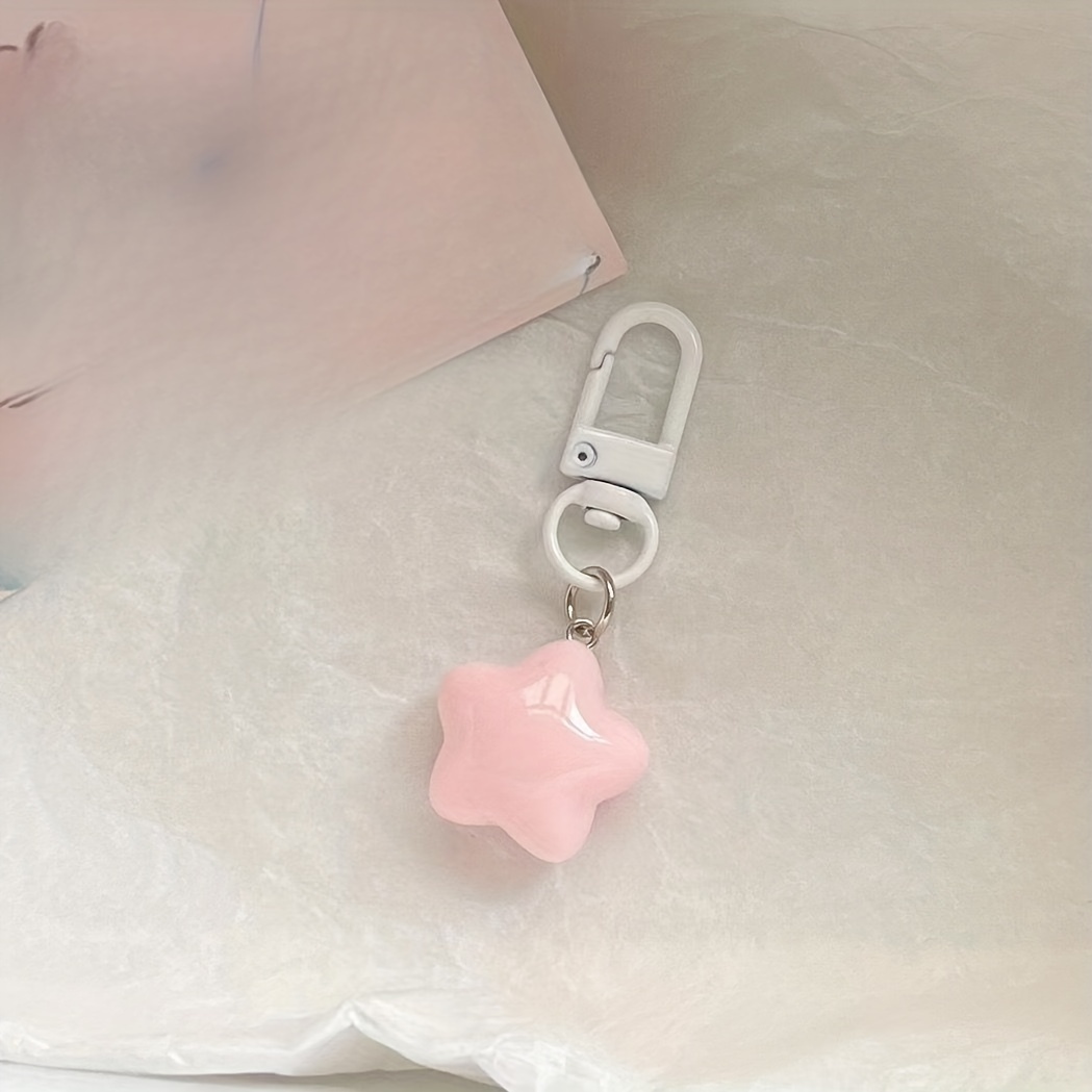 Yellow Star Keychain Pink Heart Backpack Pendant