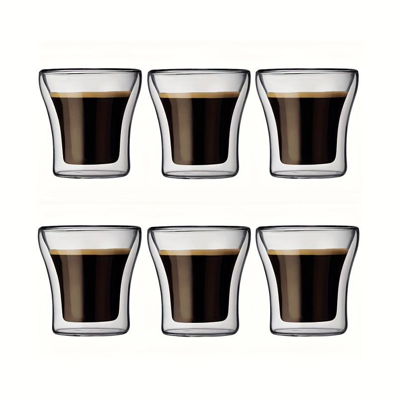  Tazas de espresso de alta calidad: juego de 2 vasos de espresso  con aislamiento de doble pared de 5 onzas, saborea el sabor y el aroma de  tu espresso favorito en
