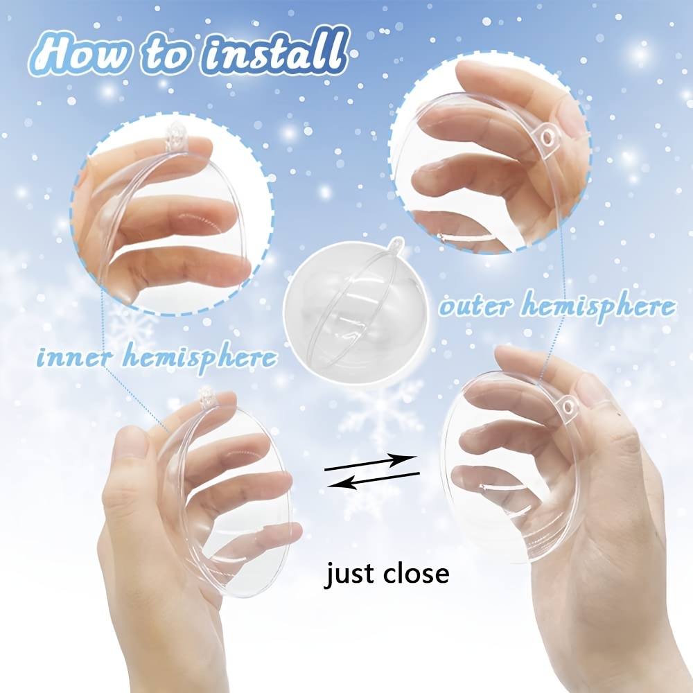 Christmas Clear Plastic Fillable Ornaments Diy Bathtub Bomb Mold Acrylic  Clear Plastic Ornament Balls Fillable Wedding Party Decoration - Temu New  Zealand