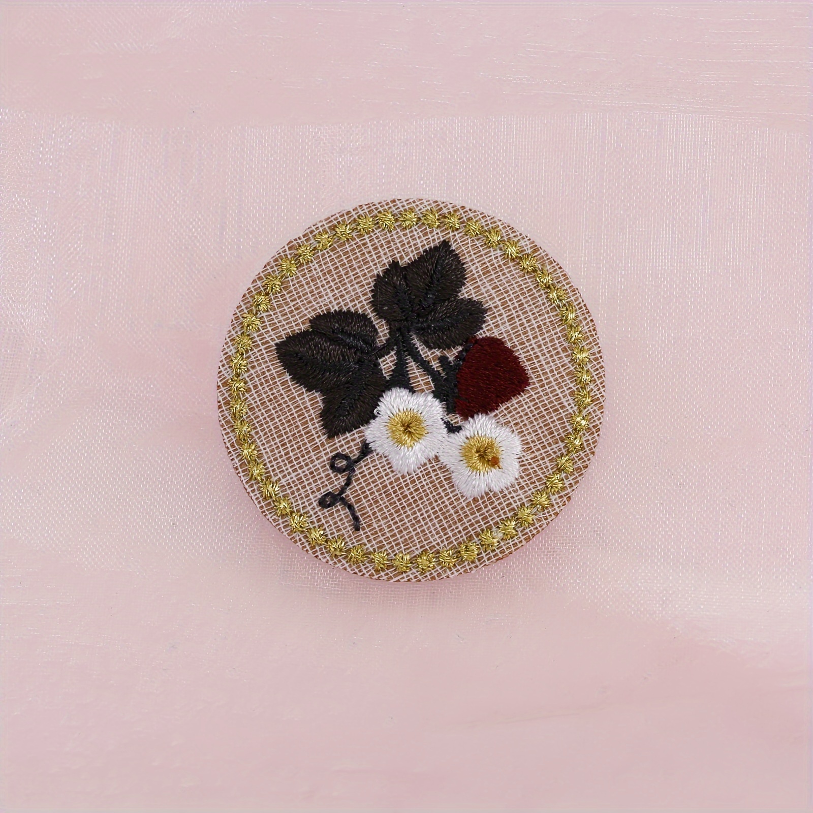 Plant Floral Round Shape Iron On Patches Sew On Embroidered - Temu