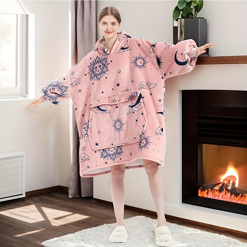 American Trends Manta con capucha para llevar puesta, sudadera cálida de  sherpa de gran tamaño, regalo para mujer