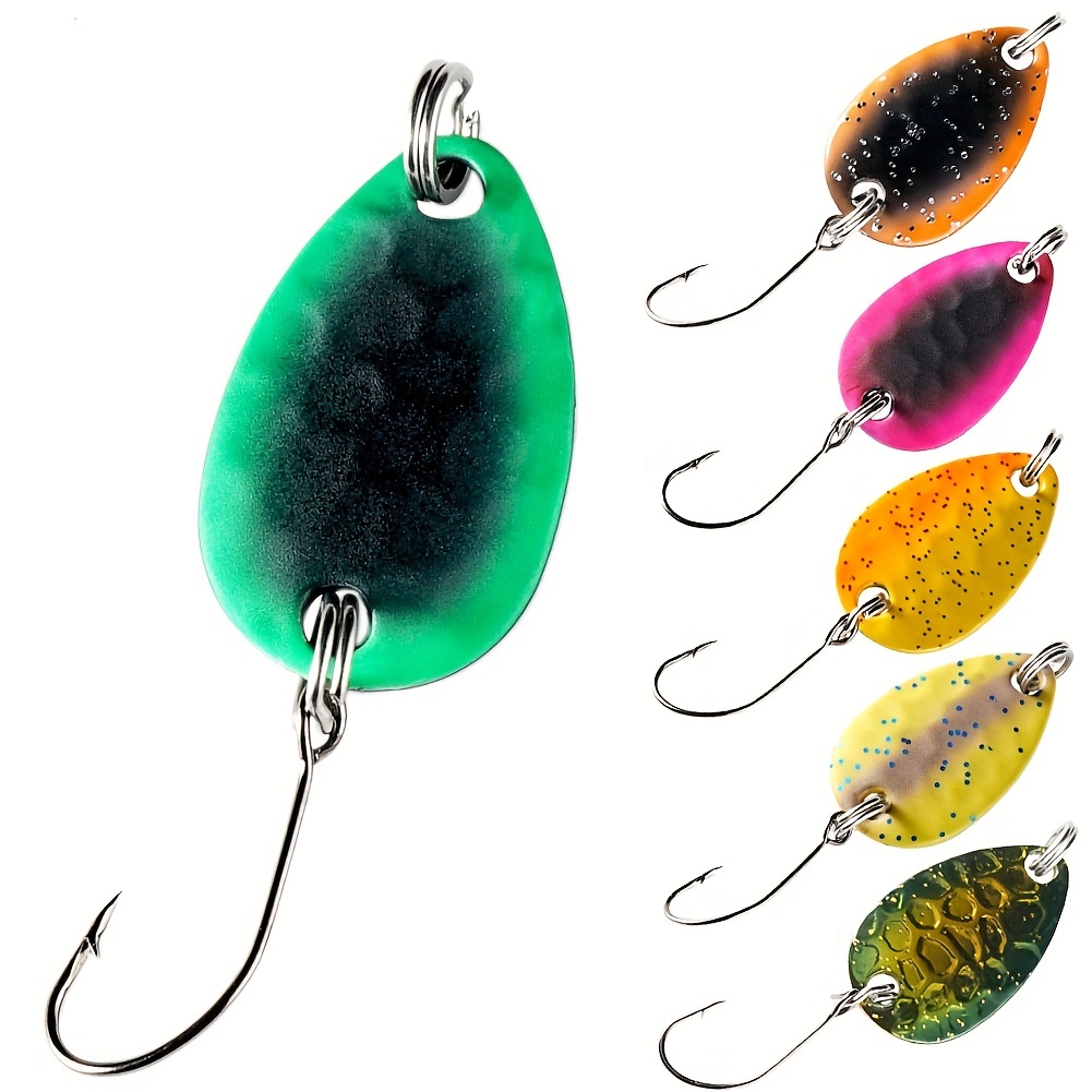 Colorful Sequin Fishing Spoon Lure Metal Bait Single Hook - Temu