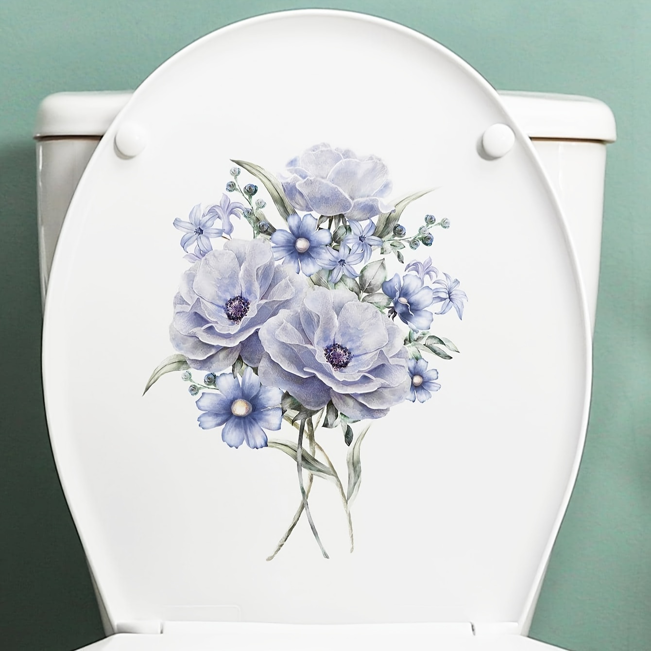Floral Plant Toilet Sticker Removable Waterproof Vinyl Home Decor