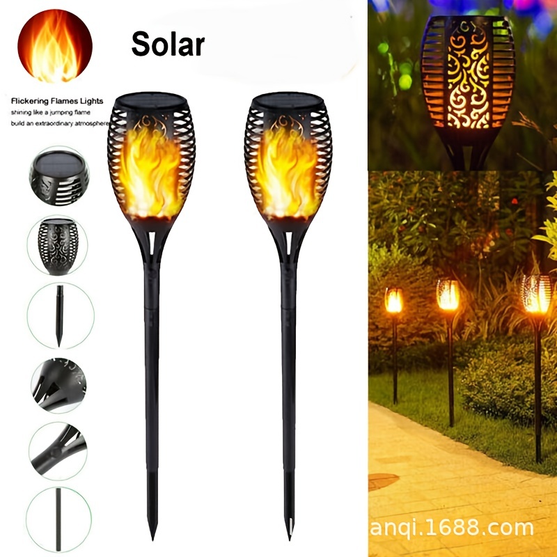1pc Flame Version Garden Lamp Landscape Lamp LED Ground Inserted Lawn Decorative Inductive Flame Lamp