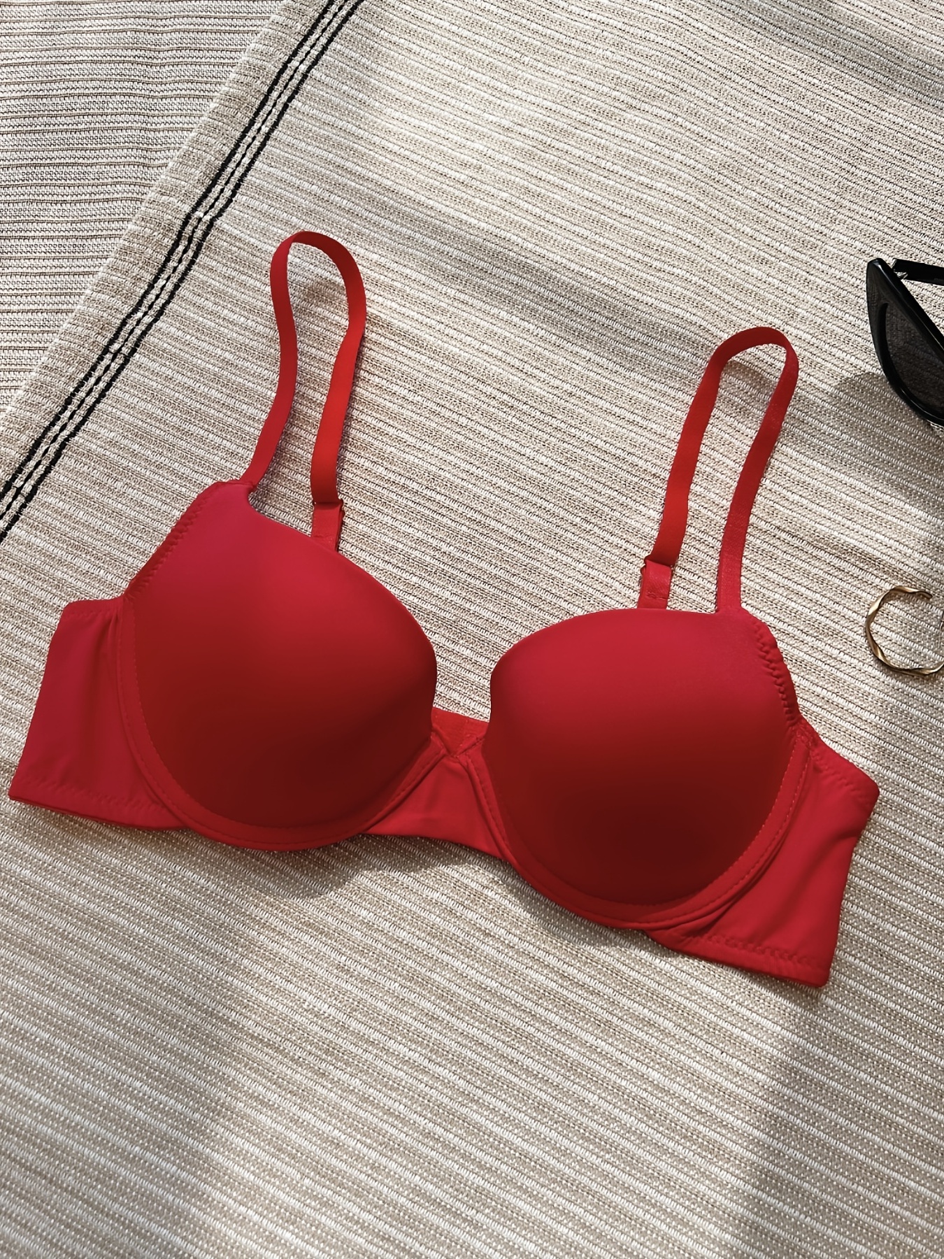 Buy Slip Into Lace Red Non Wired Spacer Cups Bra for Women Online
