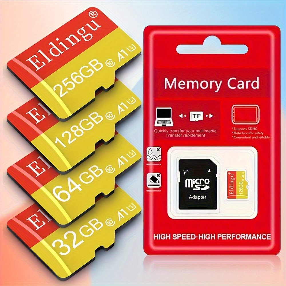 

Eldingu Red&golden Sd Card Micro Sd Card 256gb/128gb/64gb/32gb Mini Sd Card Class 10 U3 Memory Card Tf Flash Card Memory For Mobile Phone Driving Recorder,