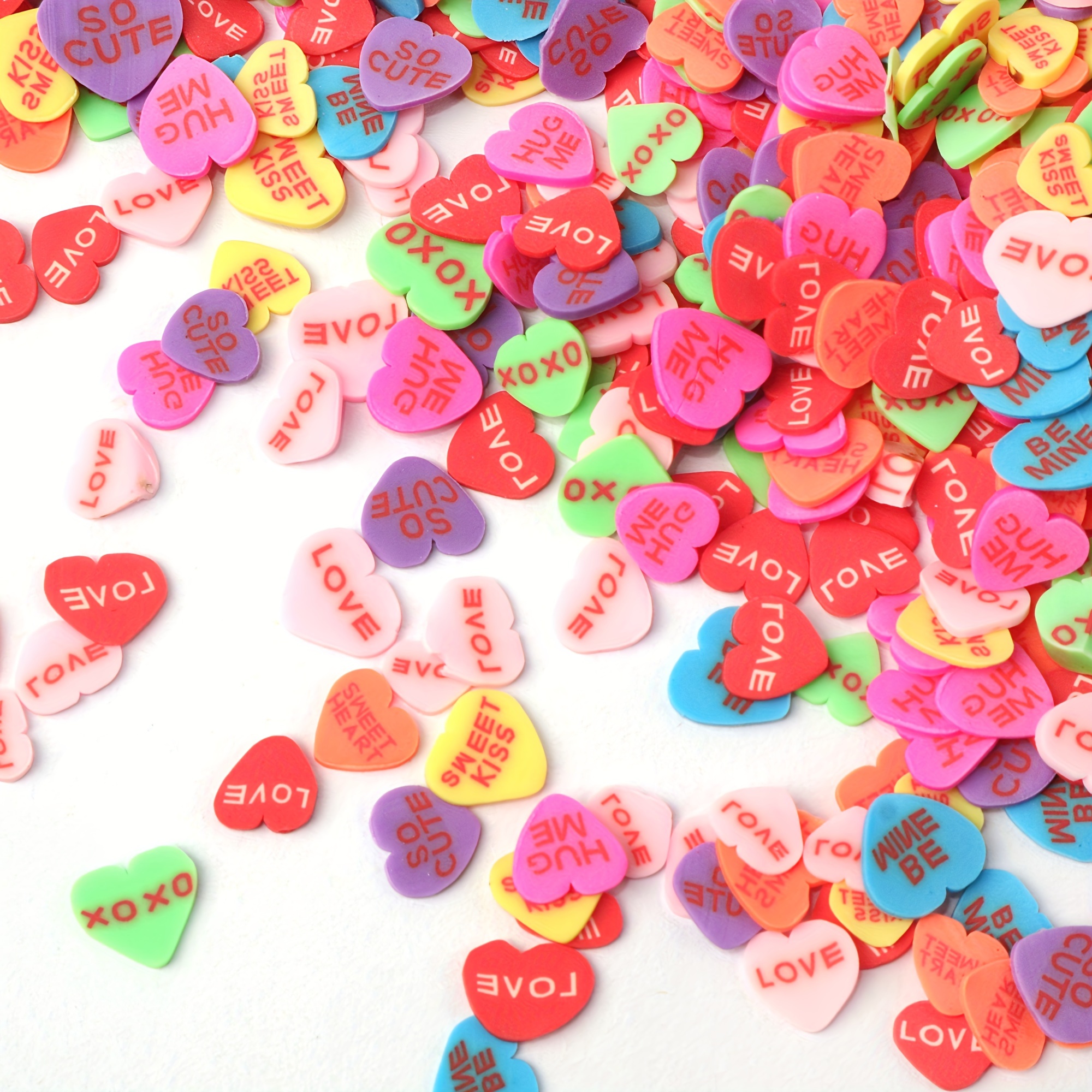 Heart Letter Nail Art valentine Slime Charms Fimo - Temu