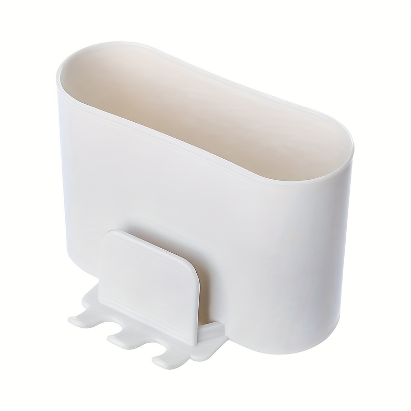 1pc Simple White Storage Holder, Plastic White Punch Free Storage