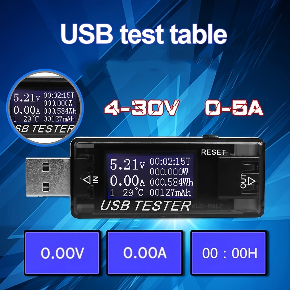Testeur USB, voltmètre numérique DC, amperimètre, tension, courant,  détecteur d'ammètre, chargeur de batterie, indicateur de moniteur -  AliExpress