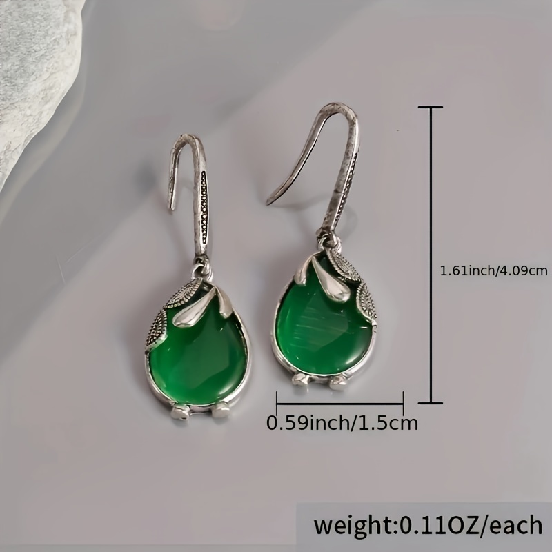 Hollow Large Water Drop Hook Earrings Inlaid Water Drop Shape Synthetic  Gems Statement Drop Earrings